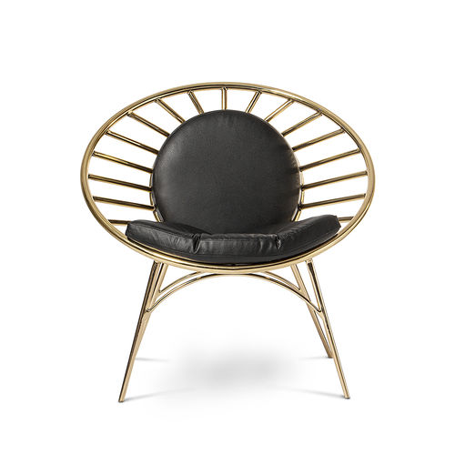 Cadeira contemporânea - REEVES  - Essential Home - para ambiente interno / metálica / em couro