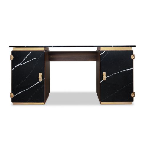 Mesa secretária de piso - LASDUN - Essential Home - contemporânea / em nogueira / em mármore