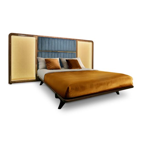 Cama queen size - FRANCO - Essential Home - contemporânea / estofada / com cabeceira estofada
