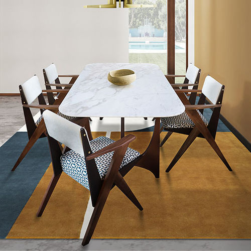 Mesa de jantar design - ALBERTO - Essential Home - em madeira / em mármore / com base em nogueira