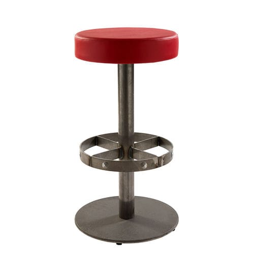 Banqueta alta contemporânea - SGAB-BORG - Vela Arredamenti - em couro / com base em ferro / giratória