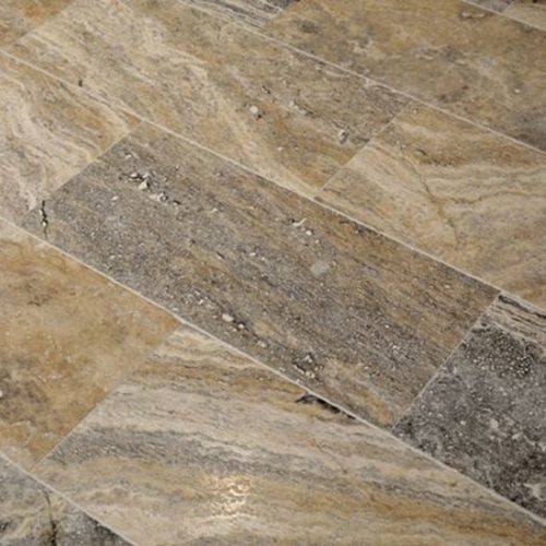 Placa de pedra em mármore travertino - River 101 - Efesus Stone - para piso / para parede / para ambiente interno