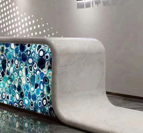Placa de pedra para cozinha - Agate Blue 1 - Efesus Stone - para piso / para ambiente interno / para banheiro