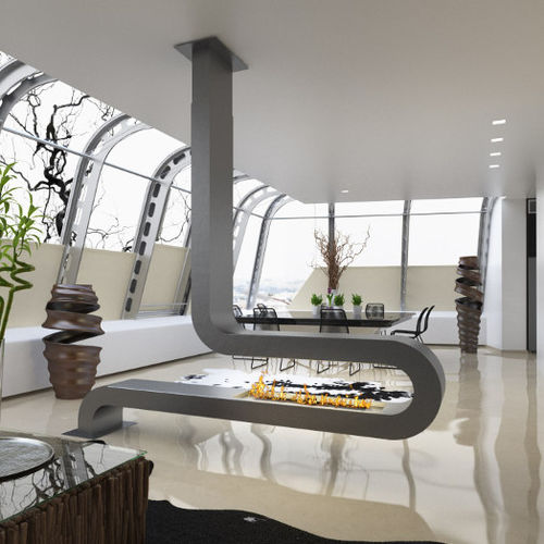 Lareira ecológica a bioetanol - ESSE - CL Design - a gás / de piso / de centro