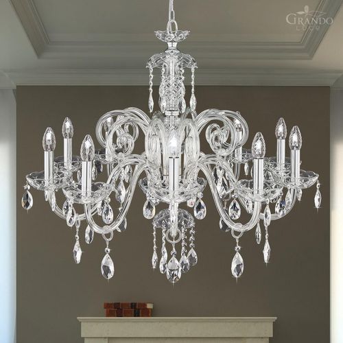 Lustre clássico - IOKASTI - grandoluce - em cristal / em cristal Swarovski® / em cromo