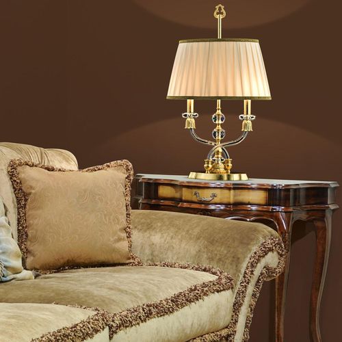 Luminária de mesa - ELIZABETH - grandoluce - em metal cromado / em cristal Swarovski® / clássica