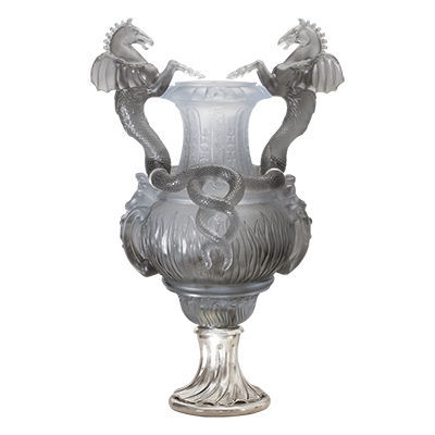Vaso contemporâneo - Stanislas - Daum - branco / dourado / cinza