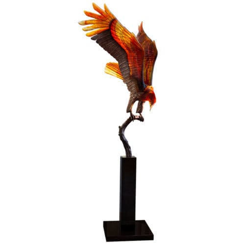 Escultura em cristal - Aigle Prestige - Daum - marrom / animal / contemporânea