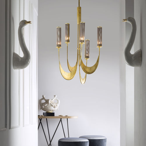 Lustre contemporâneo - 7295/5 - Sigma L2 - em latão
