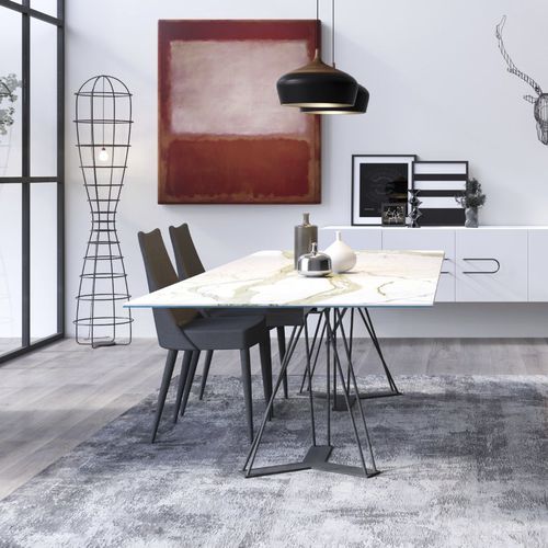 Mesa contemporânea - LEON - Barel Srl - em carvalho natural / em cristal / em cerâmica
