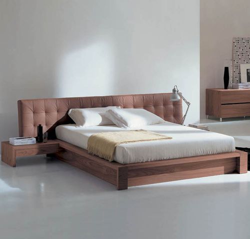 Cama de casal - PLANO - Mobilform - contemporânea / com cabeceira estofada / com box baú