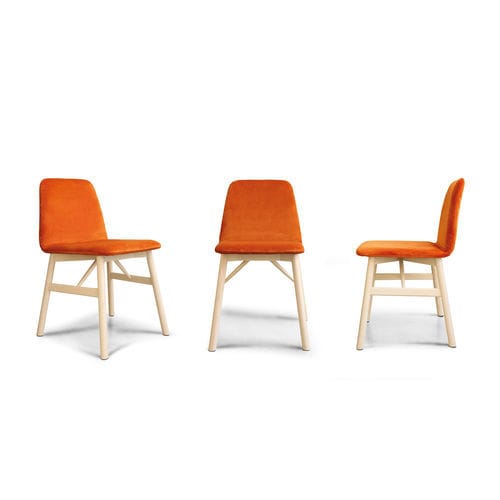 Cadeira de design escandinavo - BARDOT 0030 LE - Traba' - para ambiente interno / em tecido / em couro