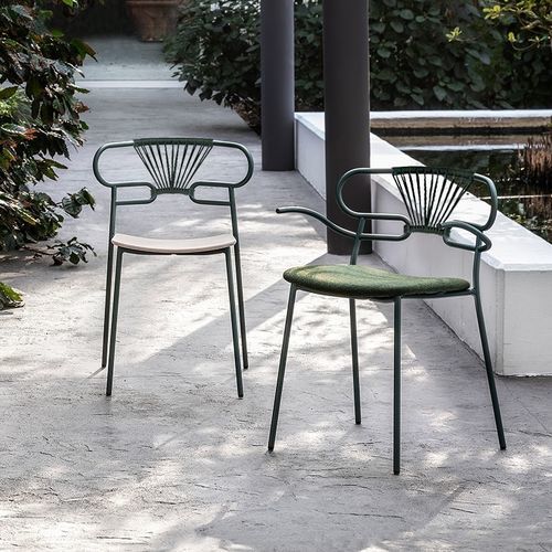 Cadeira contemporânea - GENOA MET CROSS  - Traba' - para ambiente interno / para ambiente externo / em poliuretano
