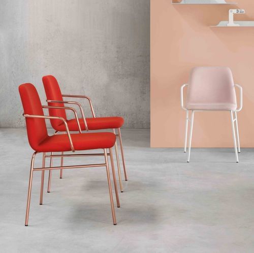 Cadeira contemporânea - BARDOT MET TU CB 0034 - Traba' - para ambiente interno / em tecido / em couro