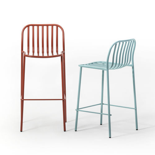 Cadeira alta contemporânea - STOOL METIS LINE 0194 - Traba' - para ambiente interno / para ambiente externo / em metal pintado