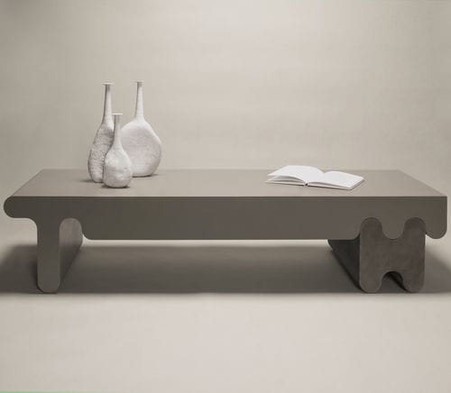 Mesa de centro contemporânea - Ossicle  - Giobagnara - em couro / com base em couro / retangular