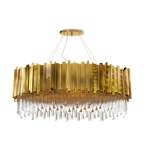Lustre contemporâneo - EMPIRE OVAL - LUXXU MODERN DESIGN & LIVING - em cristal / em latão