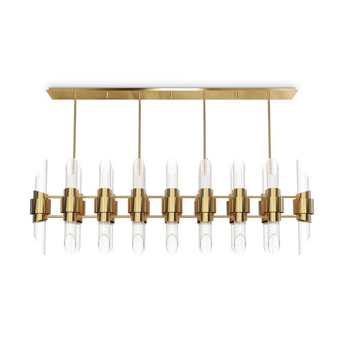 Lustre contemporâneo - TYCHO RECTANGULAR  - LUXXU MODERN DESIGN & LIVING - em cristal / em latão