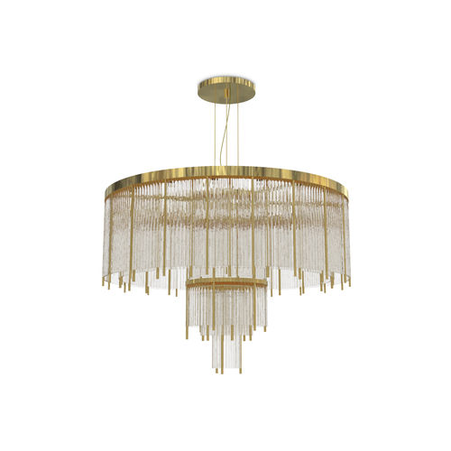 Lustre contemporâneo - PHARO II - LUXXU MODERN DESIGN & LIVING - em cristal / em latão / halôgeno