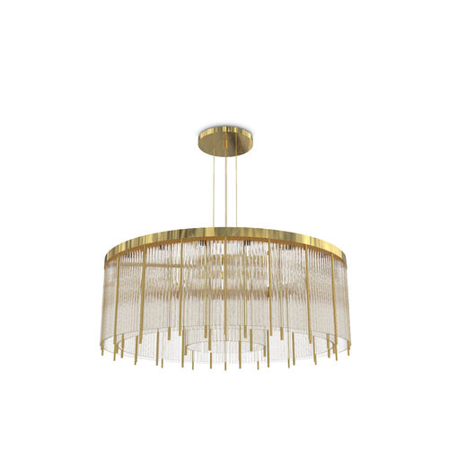 Lustre contemporâneo - PHARO - LUXXU MODERN DESIGN & LIVING - em cristal / em latão / halôgeno