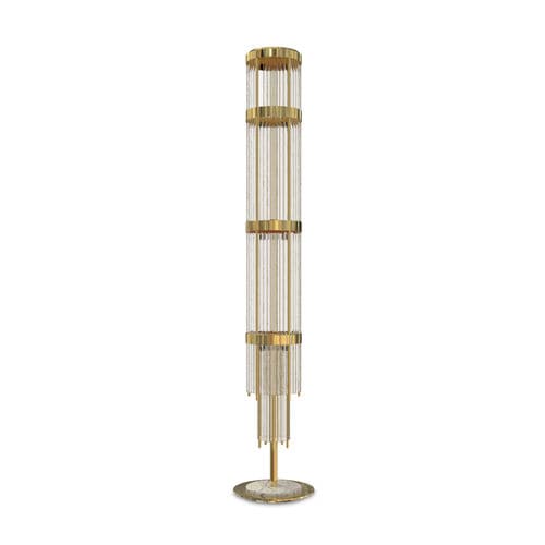 Luminária de piso - PHARO - LUXXU MODERN DESIGN & LIVING - em latão banhado a ouro / em cristal / contemporânea