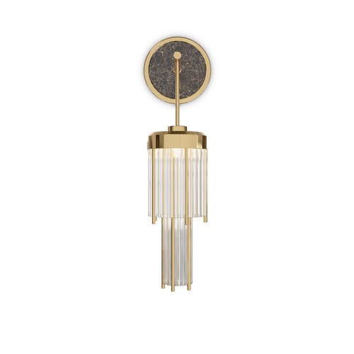 Arandela contemporânea - Pharo II Small - LUXXU MODERN DESIGN & LIVING - para ambiente interno / em latão banhado a ouro / em cristal