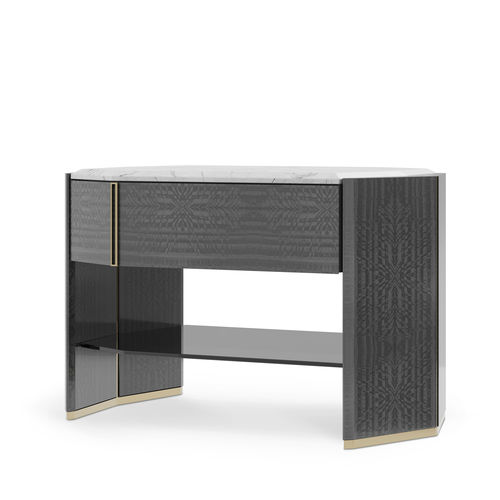 Criado-mudo contemporâneo - ALGERONE - LUXXU MODERN DESIGN & LIVING - em vidro / em mármore / com base em latão