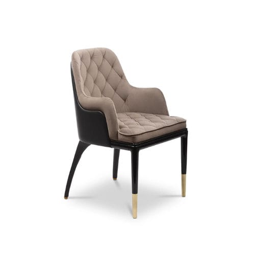Cadeira de sala de jantar contemporânea - CHARLA - LUXXU MODERN DESIGN & LIVING - para ambiente interno / em veludo / em couro