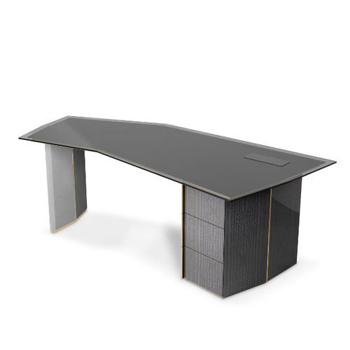 Mesa secretária de piso - ALGERONE - LUXXU MODERN DESIGN & LIVING - moderna / em madeira / em latão polido