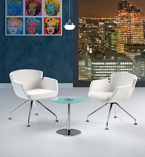 Cadeira para interlocutor contemporânea - NUBIA - TALIN SRL - para ambiente interno / metálica / em couro