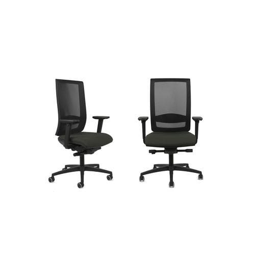 Cadeira de trabalho em alumínio - WIND - TALIN SRL - em cromo / em couro / em tela