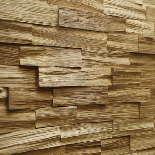 Revestimento de parede em madeira - OAK RANDOM - Relief Walls - para ambiente interno / texturizado / marrom