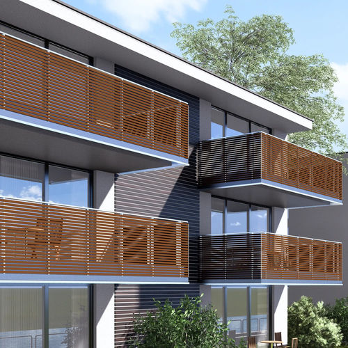 Guarda-corpo com barras - LINEA - Abel Metallsysteme GmbH & Co. KG - em alumínio / para ambiente externo / para varanda