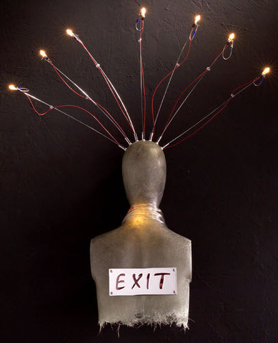 Arandela de design original - EXIT - lucifero illuminazione - para ambiente interno / em metal cromado / de resina