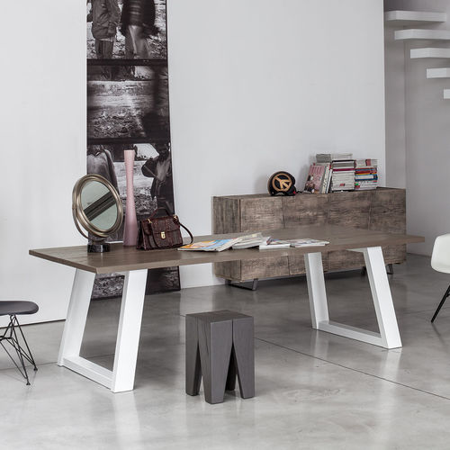 Mesa contemporânea - TWINS - Devina Nais - em vidro / em ferro / com base em ferro