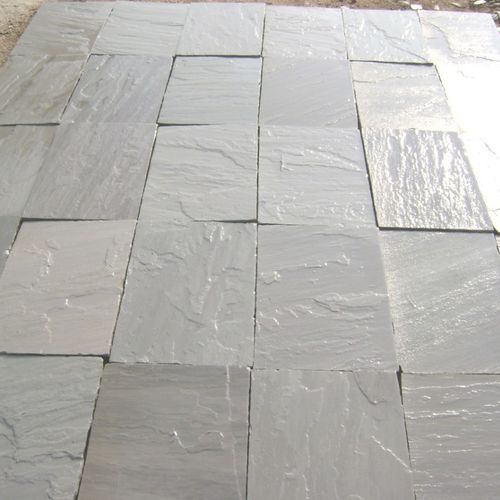 Placa de pedra em pedra natural - KANDLA - Asian Stones - para piso / jateada com areia / cinza