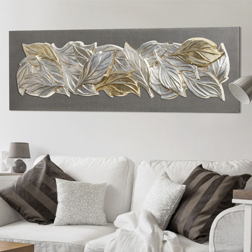 Quadro decorativo em madeira - P4630 - PINTDECOR - com padrão floral