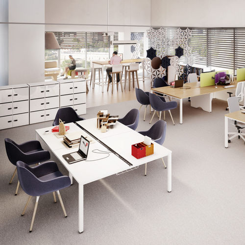 Estação de trabalho - FLEXIDO D  - Mikomax Smart Office - contemporânea / em laminado / com compartimento de arrumação