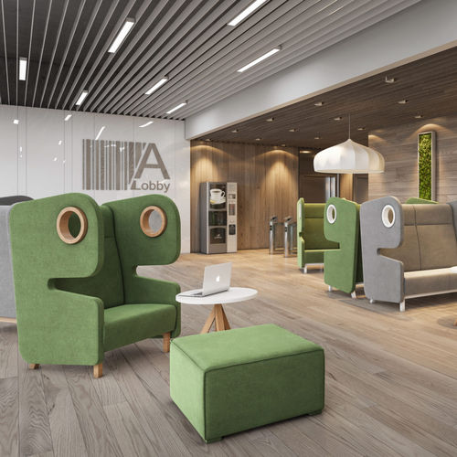 Poltrona para interlocutor contemporânea - Packman - Mikomax Smart Office - em tecido / com encosto alto / estofada
