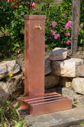 Fonte de jardim - ALOES - MISTERZINC - em cobre / contemporânea
