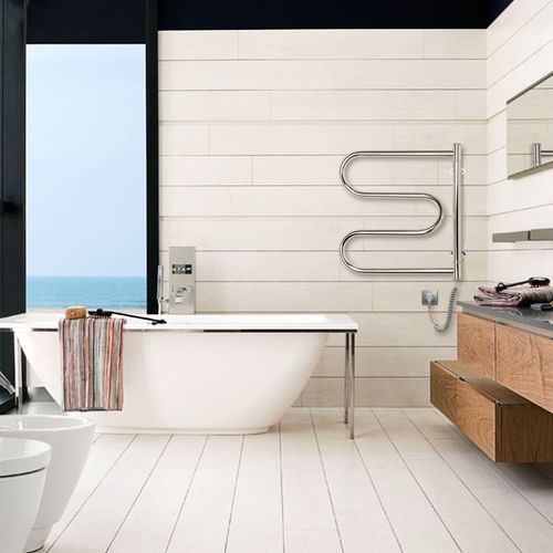 Toalheiro elétrico - LASSO HP-I - MARIO DESIGN RADIATORS - contemporâneo / em aço inoxidável / de parede