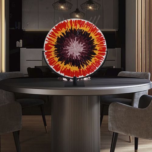 Escultura em aço - ENERGY DISK - veveglass - em vidro de Murano / feita à mão / de instalação livre