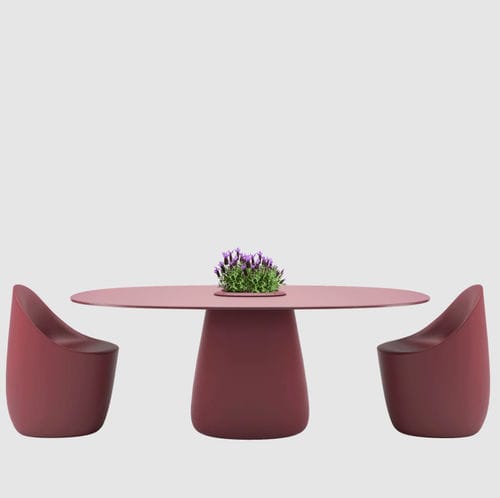 Mesa contemporânea - COBBLE - Qeeboo - em HPL / com base em HPL / oval
