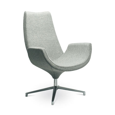 Poltrona contemporânea - RELAX - LD Seating s.r.o. - em tecido / em alumínio polido / com encosto alto
