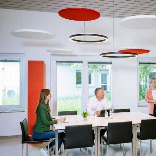 Coluna de absorção sonora autoportante - PREFORM GmbH - em tecido / retangular / lisa