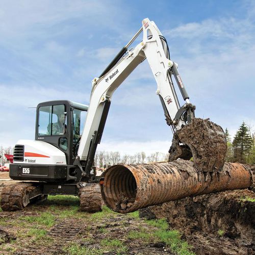 Miniescavadeira - E55 - BOBCAT - de esteiras / compacta / para obras