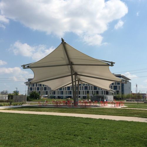 Membrana arquitetônica em PTFE - CORTEX PAVILION - FabriTec Structures - para estrutura tensionada / para espaço público / translúcida