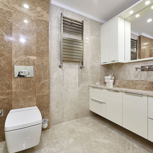 Placas de revestimento em mármore - PLATIN CREAM - Delta Marble - polida / escovada / jateada com areia