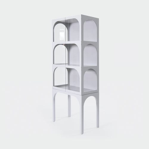 Vitrina contemporânea - VALV - Ringvide - com pés altos / em madeira laqueada / em MDF
