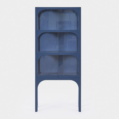 Vitrina contemporânea - VALV - Ringvide - com pés altos / em MDF laqueado